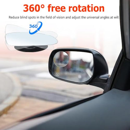 2PCS Blind Spot Mirror, Automotive Exterior Accessories, 360° Adjustable Hd Wide-Angle View For Most Cars, SUVs, Trucks (Round Mirror) - style: Round Mirror