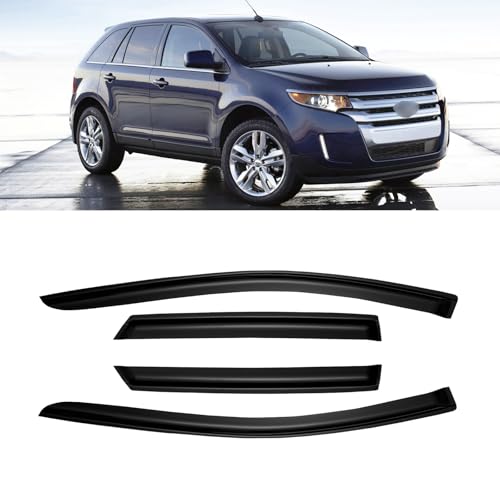 Window Rain Guards for 2007-2014 Ford Edge & 2007-2015 Lincoln MKX, Window Visor Guard Vent Wind Shade Deflector Rain Shield Protector Sun Visor 2008 2009 2010 2012 2013,Outside-Mount, 4 Pieces - size: For 07-14 Edge & 07-15 Lincoln MKX