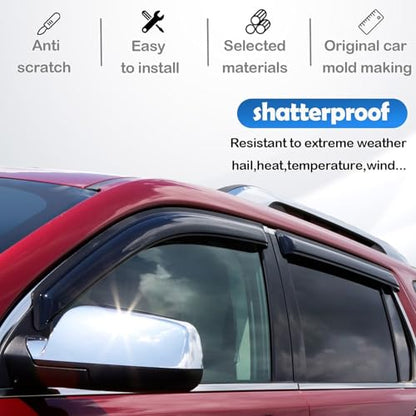 Window Rain Guards for 2011-2018 Volkswagen (VW) Jetta, Window Visor Guard Vent Shade Wind Deflector Rain Shield Protector Sun for 11-18 Jetta 2012 2013 2014 2015 2016 2017, Outside-Mount, 4PCS - size: For 11-18 Jetta