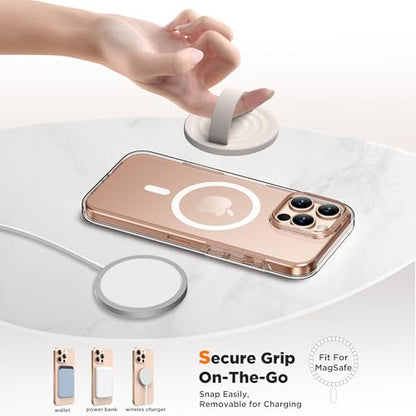 Magnetic Phone Grip Ring Holder, Liquid Silicone Magnet Cell Phone Grip Finger Loop, Compatible with Magsafe, Back of Phone for iPhone 17/16/15/14/13/12 Series, Stone - color: Stone