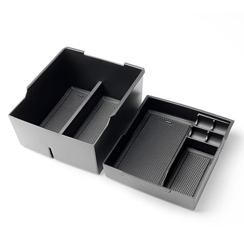 2PCS Center Console Organizer Compatible with Ford Maverick 2022 2023 2024 2025 2026 Accessories, Storage Box Insert Tray Set for Maverick XL XLT Lariat Pickup Truck (Upper and Lower)