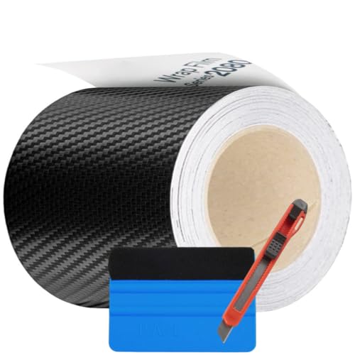 Vinyl Wrap 2080, CFS12 Carbon Fiber Finish - 0.5" to 8" Wide, up to 75ft Long – Air Release Technology for Chrome Delete, Car Detailing, Home DIY Projects (8 Inches x 5 FT) - size: 8 Inches x 5 FT