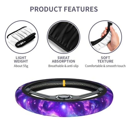 Galaxy Starry License Plate Frame - Starry Sky Purple Steering Wheel Cover Purple Cars Decor Aluminum Galaxy Plate Frame Cover Standard Us Ca Vehicles - color: Purple Galaxy