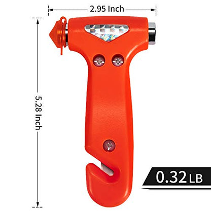 MOTORBUDDY 2-Pack Car Safety Hammer Seatbelt Cutter, Auto Emergency Escape Hammer with Window Glass Breaker and Seat Belt Cutter, Striking Red Escape Tool for Car Accidents - color: Red
