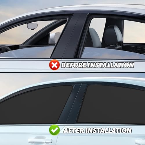 Car Window Shades Covers for Baby and Privacy 2PCS Car Window Blinds Side Window, Auto Magnetic Windows Shades Rear Side Glass Curtain 99% UV Protection Magnetic Blackout Windows Cover Tint - size: Blackout for Rear