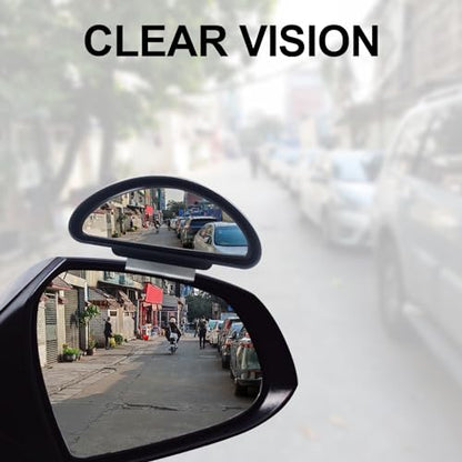 Blind Spot Mirror Adjustable 360 Degree Car Side Mirror, HD Glass Rear View Mirror Exterior Accessories for Car SUV Frame Thickness Less than 5MM - style: Single (Clamp Mount)