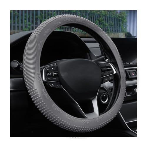 Bittwee Steering Wheel Cover, Car Silicone Steering Wheel Protector, Anti-Slip Soft Odorless Wheel Covers, Universal 14-15 Inch Steering Wheel, Automotive Interior Accessories (Gray) - color: Gray