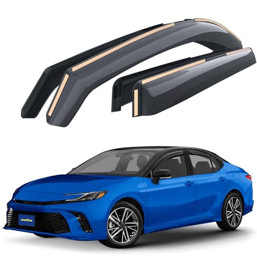 Goodyear Shatterproof in-Channel Window Deflectors for Toyota Camry 2025-2026 Sedan, Rain Guards, Window Visors for Cars, Vent Deflector, Car Accessories, 4 pcs - GY008060 - color: For Camry 2025-2026 Sedan