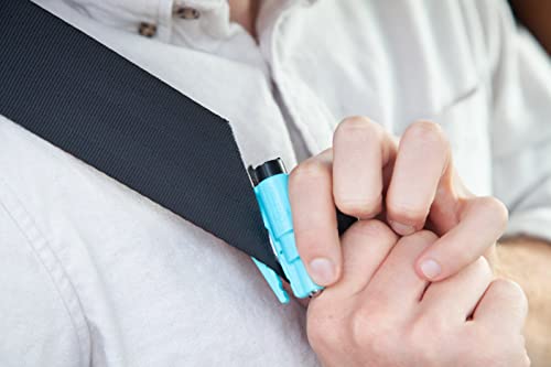 resqme The Original Emergency Keychain Car Escape Tool, 2-in-1 Seatbelt Cutter and Window Breaker, Made in USA, Family Pack of 3, Black, Blue, Yellow - Compact Emergency Hammer - color: Black, Blue, Yellow