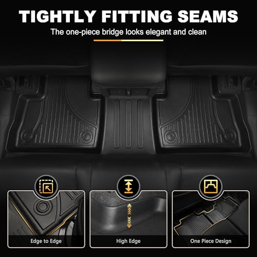 RAV4 Floor Mats AOMSAZTO Floor Liners Fit for Toyota RAV4 2019-2025 (Not Fit Hybrid): All Weather Automotive Floor Mats - 1st & 2nd Row Full Set Rubber Floor Liners - Anti Skid Car Mats - style: 2019-2025 | For Toyota Rav4 Floor Mats