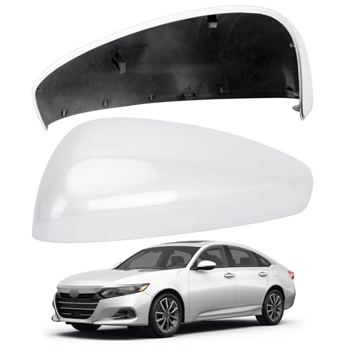 Driver Side Mirror Cover Replacement for Honda Accord 2018 2019 2020 2021 2022 - Left Side Mirror Covers, Rear View Mirror Cap Accessories Without Lamp, White - color: White-Without Lamp, size: Driver Side (Left)