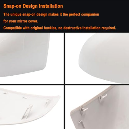 Left Driver Side Replacement Mirror Cover Compatible with Kia K5 Optima 2021 2022 2023 2024 2025 2026 Exterior Door Side Rearview Mirror Cap Cover With Turn Signal Light Pearl (White) - size: Left White