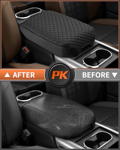 Shademax Center Console Cover for Nissan Titan 2016-2024 Accessories Armrest Cover Cushion Pad Leather Middle Console Cover Car Armrest Seat Box Console Lids Protector (Only for Bucket Seat Console) - size: Size for Nissan Titan 2016-2024