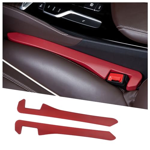 KIFIDAN 2PCS Car Seat Gap Filler,Flexible Seat Gap Organizer Between Seats for Tightly Filling Seat Gaps,Universal Car Side Seat Gap Filler Interior Car Accessories for Women & Men (Red) - color: Red