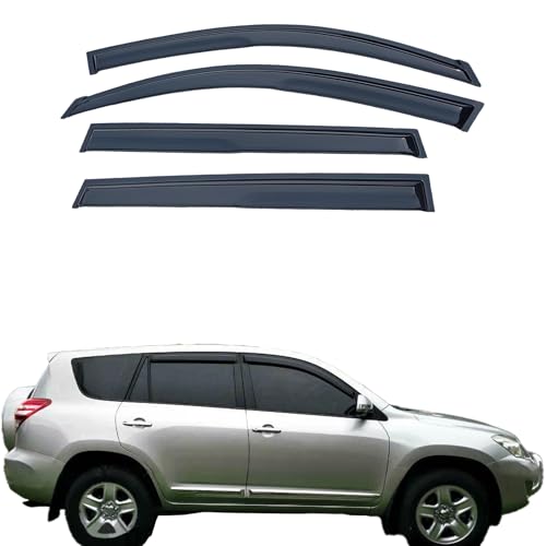 Tape On Window Visors Rain Guards Compatible with 2006-2012 Toyota Rav4,Side Vent Window Deflector Exterior Rain Guard Shade,Weatherproof,UV Resistant,Easy Installation, Enhanced Airflow & Style - size: For Toyota Rav4 2006-2012