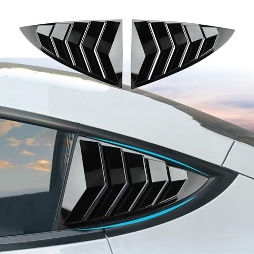 for Tesla Model 3 Rear Side Window Cover Louver Sport Style, for Tesla Model 3 2017-2025 Exterior Decoration Accessories (Model 3-Glossy Black) - color: Model 3-Glossy Black