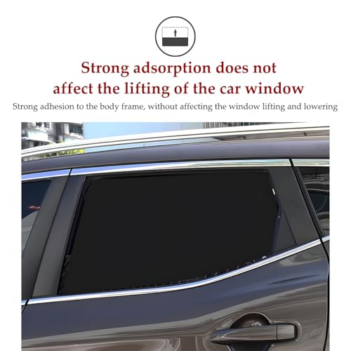 Car Side Window Sun Shades, 2PCS Retractable Vehicle Sun UV Rays Block Cover with Storage Net Pockets, Privacy Automotive Side Window Curtain, Universal for SUV RV Truck