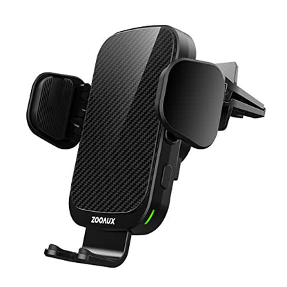 Wireless Car Charger Vent Mount, 15W Fast Charging Auto-Clamping Car Mount, Air Vent Car Phone Holder for iPhone 15/15 Pro/14/13 Pro/XS/XR/X/8,Samsung S24/S23/22/S21/S10 (Black)