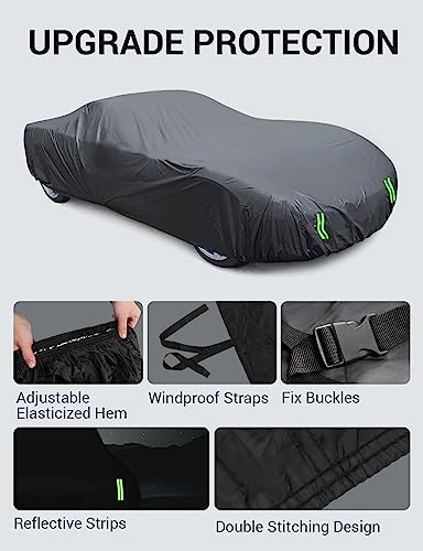 Proadsy 2026 Upgrade Car Cover Compatible with C4 Corvette 1984-1996 Windproof All Weather Waterproof Sun Rain UV Dust Snow Protection Outdoor Covers - size: Corvette C4