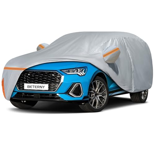 Car Cover for 2012-2026 Audi Q3/RS Q3, Waterproof Custom-fit All Weather Sun Rain UV Dust Snow Protection Outdoor Q3 Full Car Cover with Door Zipper and Cotton Lining-Gray - size: Q3 Cover