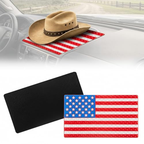 2PCS Cowboy Hat Dashboard Holder Mat – Anti-Slip Hat Shape Protector for Truck & Pickup SUV Dash – Heat-Resistant Mat for Car, Secures Hats and Items on The Road