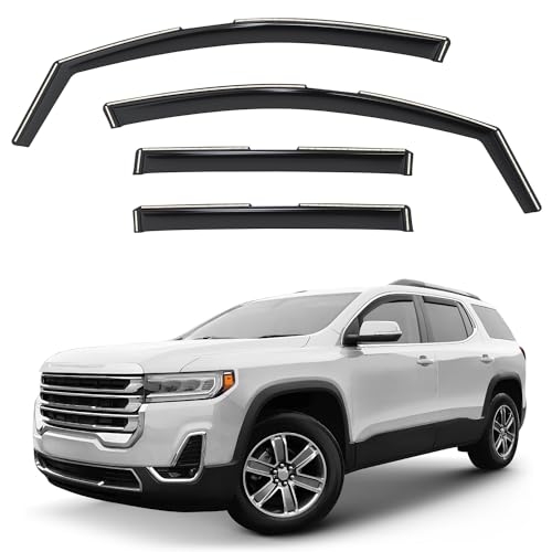 Window Deflectors Smoke Tinted in-Channel Side Window Vent Visor Deflectors Rain Guards Compatible with GMC Acadia 2017-2023 - 4 pcs. GW0842 - color: For Acadia 17-23