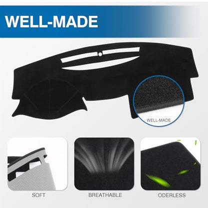 KUST Black Dash Cover Compatible with Toyota Camry 2007 2008 2009 2010 2011 Polyester Dashboard Cover Non-Slip Dash Protector Interior Accessories for Camry Custom Fit Dash Mat No Glare - size: Camry 07-11(black)