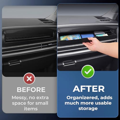 Upper Glove Box Organizer for Hyundai Santa Fe 2026 2025 2024, Interior Accessories Passenger Side Storage Drawer Box Organizer Insert Tray for 2024-2026 Santa Fe, Black - style: 6) Fits for 2024-2026 Santa Fe