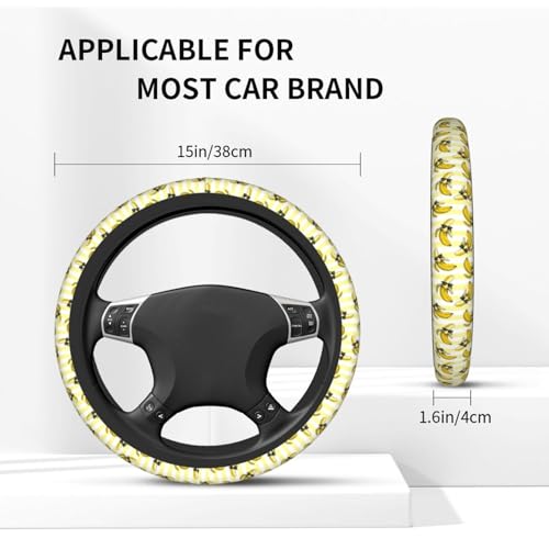 Banana Steering Wheel Covers Non Slip Neoprene Universal 15 Inch Steering Wheel Protector Car Cover for Men Women - color: Banana