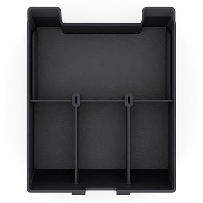 TWRAPS Armrest Organizer for Rivian R1S & R1T 2021-2026, Storage Tray Box Insert for Center Console Accessories Area Under the Armrest, Full Size Black fits Gen1 2021-2024 and Gen2 2025-2026 - style: Black Full Size