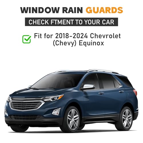 Shatterproof Taped-On Window Deflectors for Chevrolet (Chevy) Equinox 2018-2024, Rain Guards, Window Visors for Cars, Vent Deflector, 4pcs - size: For 2018-2024 Equinox
