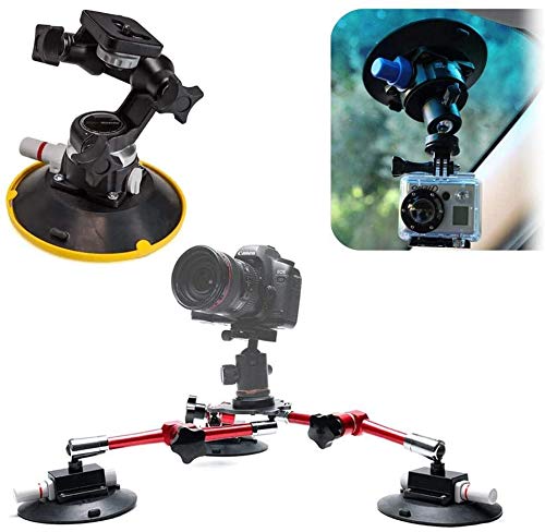 6" Mounting Vacuum Suction Cup with 1/4"-20 Female Thread, Small Hand Pump Glass Sucker for Car Camera (6" Suction Cup) - size: 6" Suction Cup
