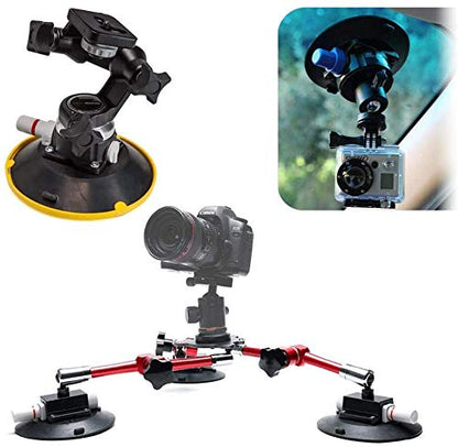6" Mounting Vacuum Suction Cup with 1/4"-20 Female Thread, Small Hand Pump Glass Sucker for Car Camera (6" Suction Cup) - size: 6" Suction Cup