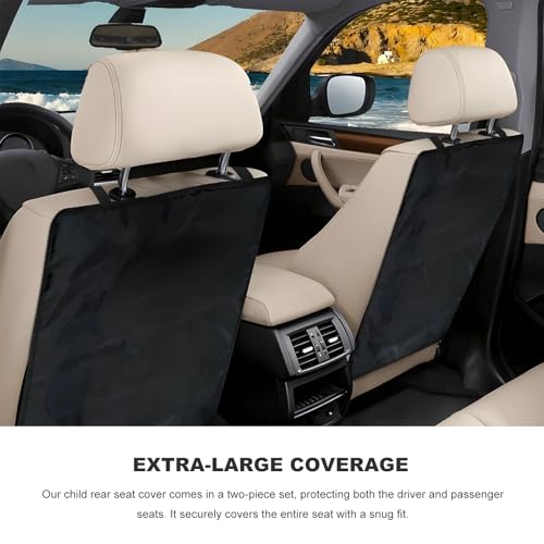 2 PCS Kick Mats Backseat Protector, Large Protective Kick Mat Waterproof Car Back Seat Cover, Universal Back Seat Protector for Vehicles Protect from Dirt Mud Scratches