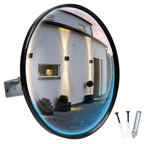 12-Inch Traffic Mirror – 160° Adjustable Wide-Angle Convex Safety Mirror for Driveways, Garages, Warehouses & Parking Lots, Indoor/Outdoor Blind Spot Coverage