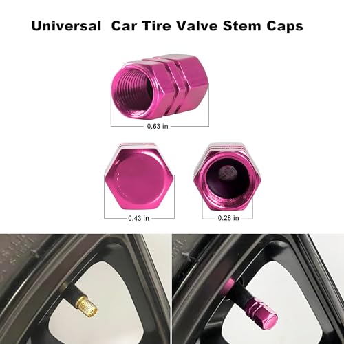 Pink License Plate Frame 2 Packs Aluminum Metal License Plate Holder for Car Universal Fit for Women - color: Pink