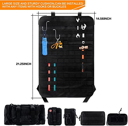 Z8 Tactical Front Seat Back Storage Bag/Hanger Bag Organizer with 5 Bags,Universal fits for All Vehicel - color: Black
