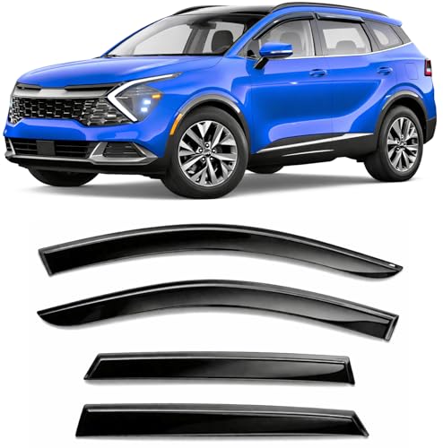 2023-2026 Tape-on Rain Guards for Kia Sportage Side Window Deflector Visors LX EX SX Prestige X-Pro X-Line Durable Tinted Vent Shade 2024 2025 - size: For Kia Sportage 2023-2026