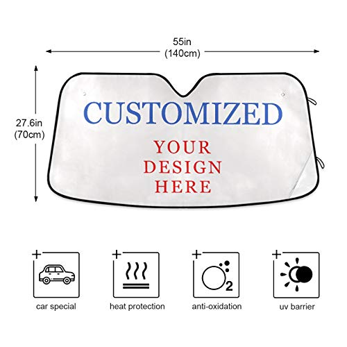 Custom Personalized Photo Car Windshield Sun Shade Blocks UV Rays Sun Visor Protector Foldable Sun Reflector to Keep Your Vehicle Cool - color: Personalized