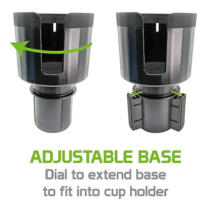 Expandable Car Cup Holder with Adjustable Base for Large Bottles, Compatible for Hydro Flasks 32/40 Ounce