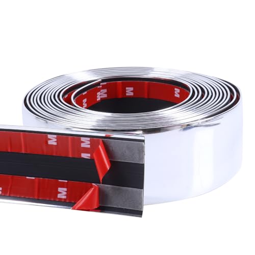 2"(50mm) Automotive Chrome Trim Molding 13FT Heavy Duty Car Side Body Moldings(Self Adhesive) UV Protected Scratch-Proof for Truck RV Front and Rear Bumper/Door Sill Protector - color: Silver 2"(50mm) Wide, size: 13Ft