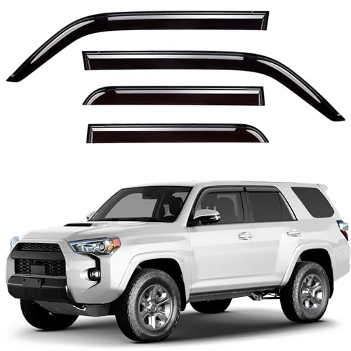 Window Deflectors Smoke Tinted Tape-On Side Window Vent Visor Deflectors Rain Guards Compatible with Toyota 4Runner 2010-2024- 4pcs. GW0886 - color: For 4Runner 10-24