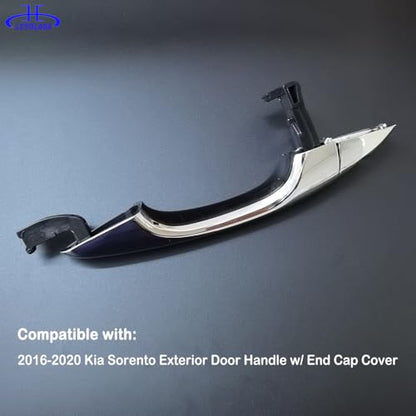 Set of 4 Chrome Exterior Door Handles w/Cover for Kia Sorento 2016-2020, Replaces 82651C5010 82651-C5010 83652-C5010 - wo/Smart Key Entry - size: 4 Pcs Front & Rear