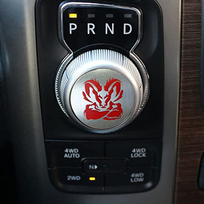 Gear Shift Switch Knob Cover Aluminium Dial Shifter Trim Plate for 1500/2500, 300/200 (Red-RM) - color: Red-RM
