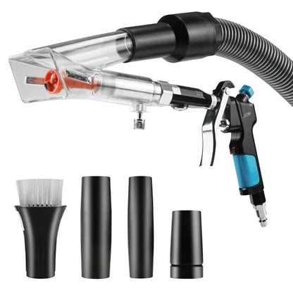 GOCCIDA 2IN1 Car Interior Detailing Air Blow Gun & vacunm Gun with Adjustable Air Flow Nozzle,Cleaning Gun Quickly Blasts Dirt and Dust from Surface Works with Air Compressor(Upgrade Rotate Tube) - color: black