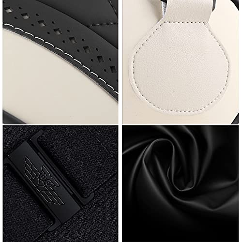LUNDA Luxury Car Neck Pillow Car Travel Neck Rest Pillows Seat Cushion Support Napa Leather for Mercedes Benz S-Class headrest （Beige） - color: Beige