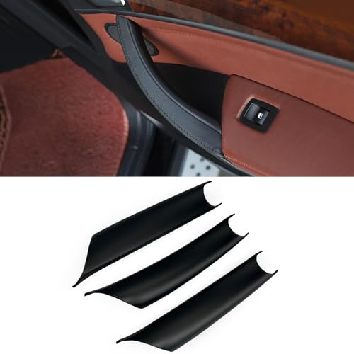 3PCS Car Door Handle Cover Fit for BMW X5 E70 F15 F85 2007-2018, X6 E71 F16 F86 2008-2019 Interior Door Pull Handles Protective Decorate Covers (E70 E71 Black) - color: E70 E71 Black