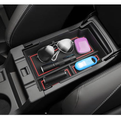 LUWU Center Console Organizer Compatible with Subaru Crosstrek & Impreza 2024-2026 Accessories Armrest Console Secondary Storage Box Insert Tray ABS Material with Coin Holder Red - color: Crosstrek/Impreza 2023-2026 Red