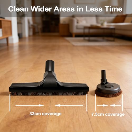 ANBOO 32mm 1 1/4 inches Vacuum Hardwood Floor Attachment Accessories Deluxe Extra Large Hardwood Brush 1-1/4inch Multi Surface Vacuum Attachments 360 Degrees Swivel Head Hard Floor Brush - size: 1pcs Hardwood Brush