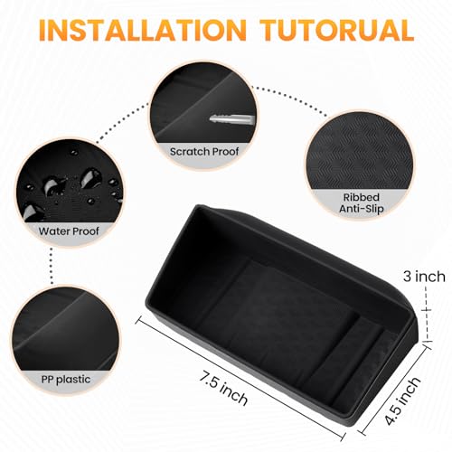 Autorder Rear Center Console Organizer for 2022-2025 2026 Toyota Tundra SR/SR5 Accessories - Rear Armrest Box Air Vent Storage Box - Silicone Black - size: 2022-2026 Toyota Tundra SR/S5